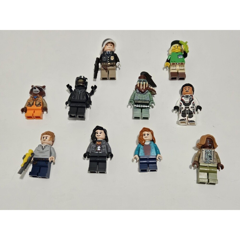 Lot of 10 Legos Random Various Mini Figs Avengers Jurassic Park Police & More